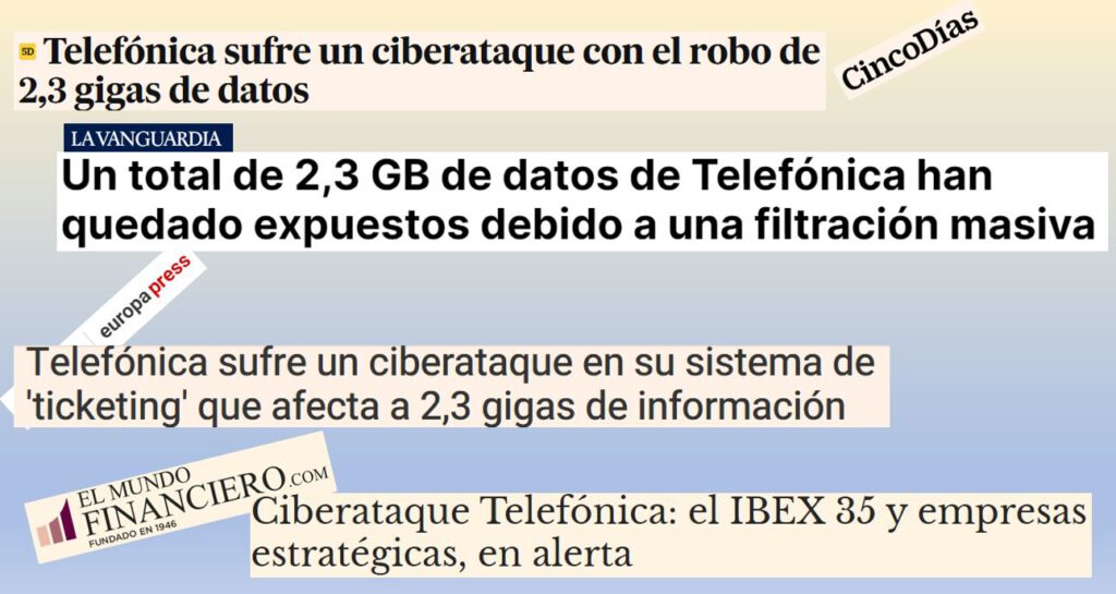 Ciberataque a Telefónica exponen 2,3 GB de datos sensibles